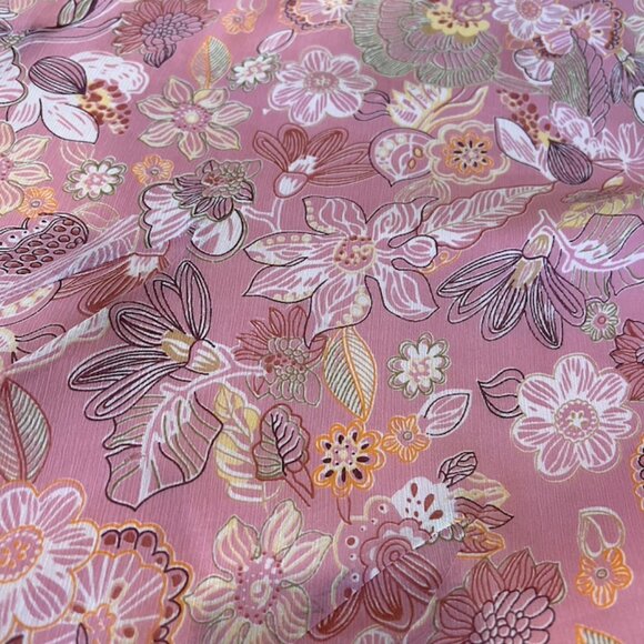 Delicate Pink Floral Skirt (Pleated Hem, Beautiful Movement, Girly, Romantic) - Picture 2 of 8